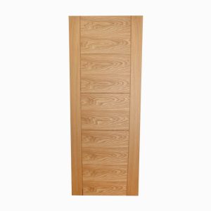 Solid Oak Veneer Contemporary 5 Panel Pre-Finished Lacquered Door