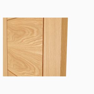 Solid Oak Veneer Contemporary 5 Panel Pre-Finished Lacquered Door - Image 6