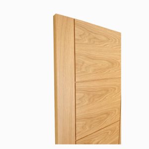 Solid Oak Veneer Contemporary 5 Panel Pre-Finished Lacquered Door - Image 4