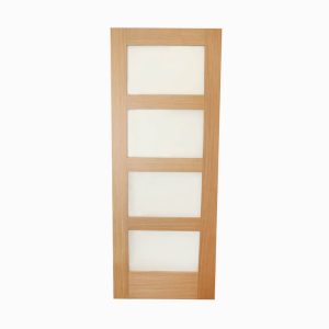 Solid Oak Veneer 4 Panel Shaker Clear Glazed Door