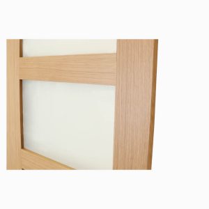 Solid Oak Veneer 4 Panel Shaker Clear Glazed Door - Image 5