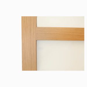 Solid Oak Veneer 4 Panel Shaker Clear Glazed Door - Image 4