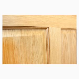 Solid Oak Veneer Victorian 4 Panel Clear Glazed Top Panels Pre-Finished Lacquered Door - Image 3